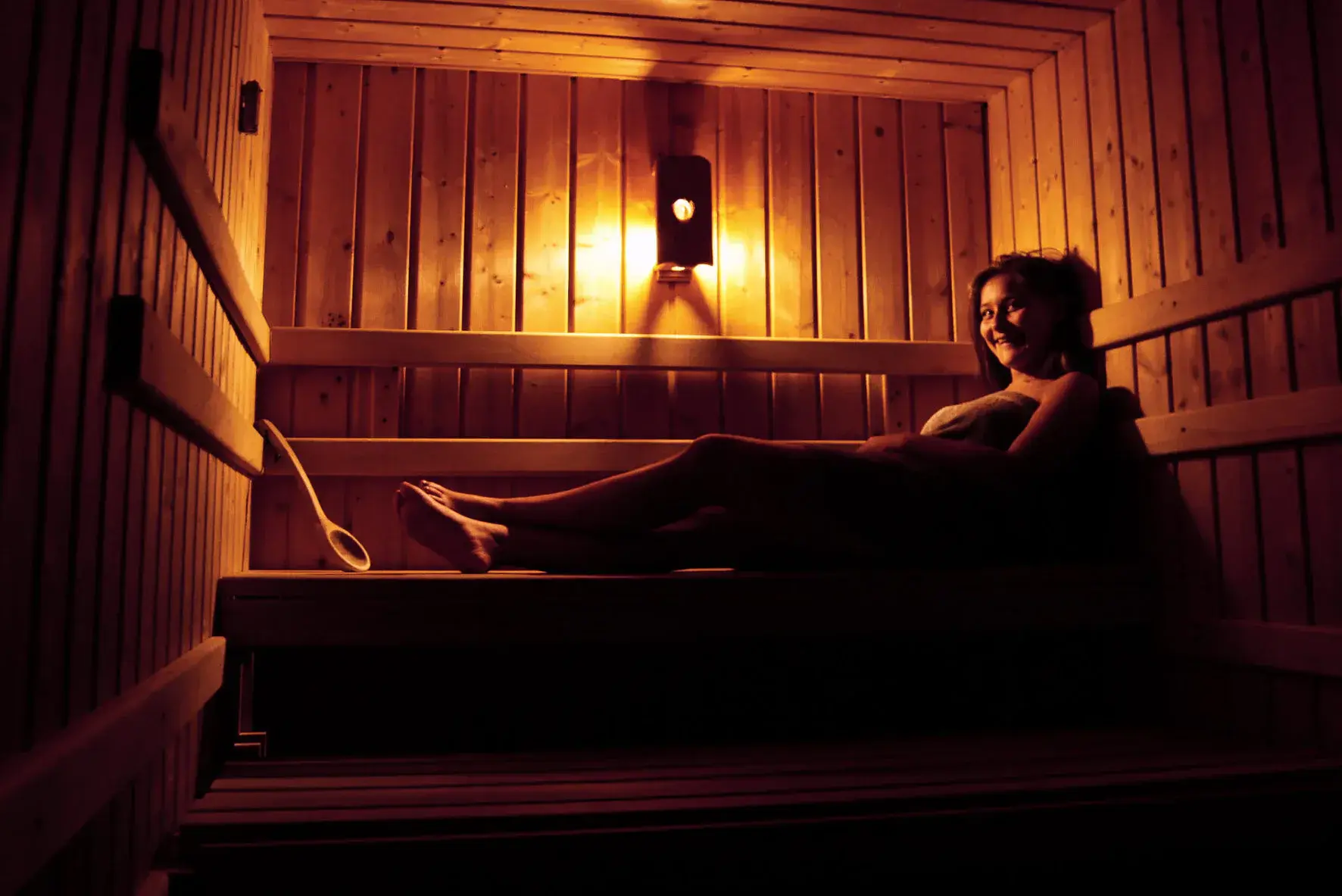 Entspannung in der privaten Sauna des Ferienhauses Anderles-Alm
